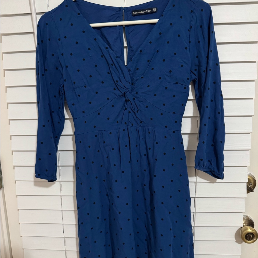 Abercrombie & Fitch Royal Blue Dress with Black Polka Dots